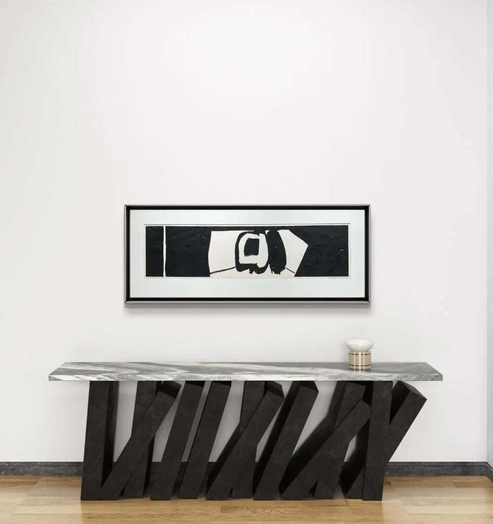 Barbara Beck 1973 Matted Woodcut Black Print on Paper - Original Matte
