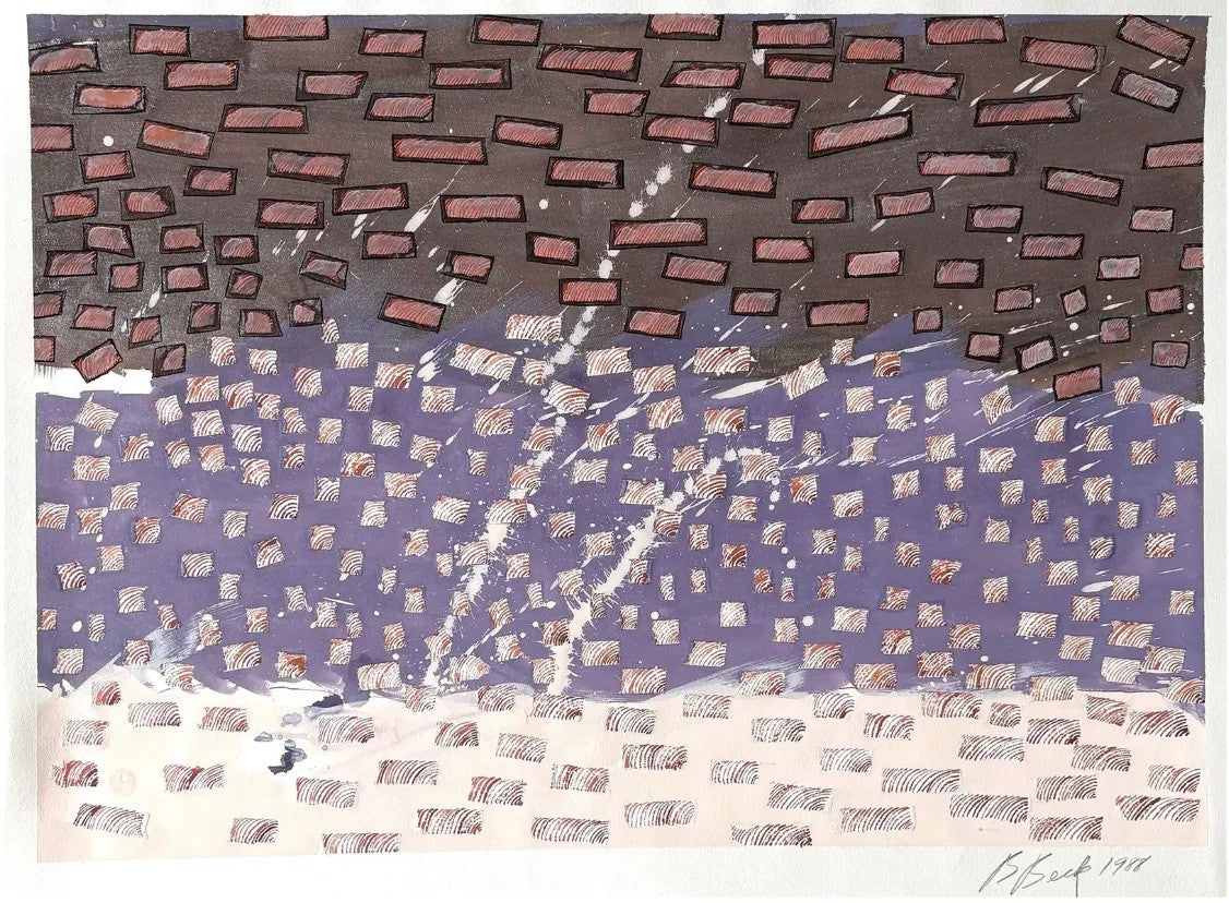 Barbara Beck 1988 Pintura abstracta sobre papel