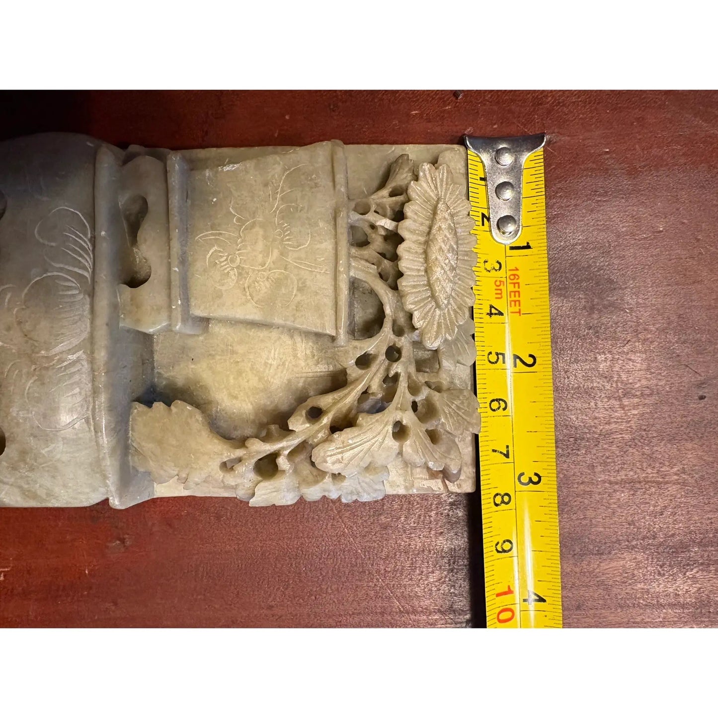 Sujetalibros chino de esteatita tallado a mano