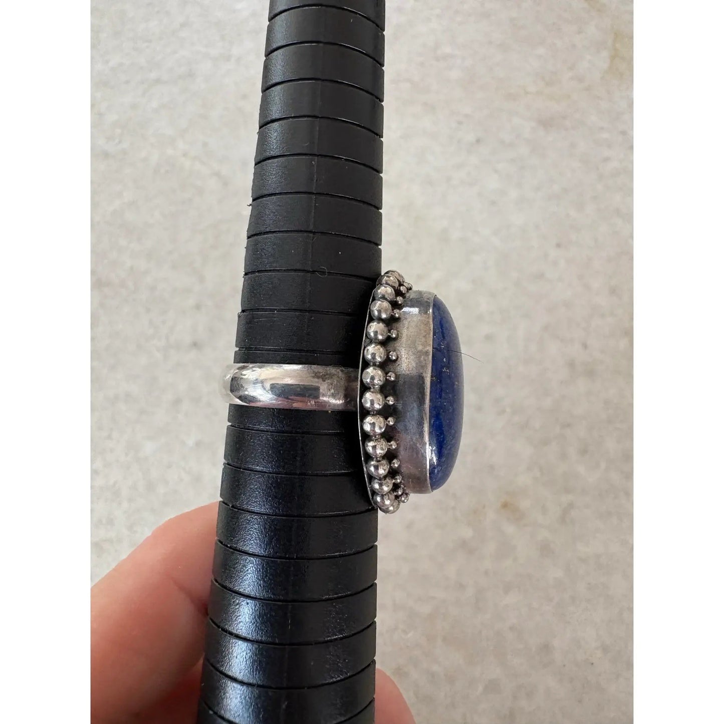 Vintage Lapis Sterling Silver Cocktail Ring