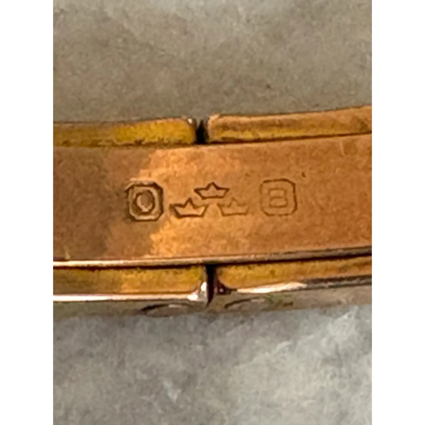 Pulsera expansible de oro laminado de 14k, antigua y rara, de Ostby & Barton, 1907, con relieve floral de triple corona