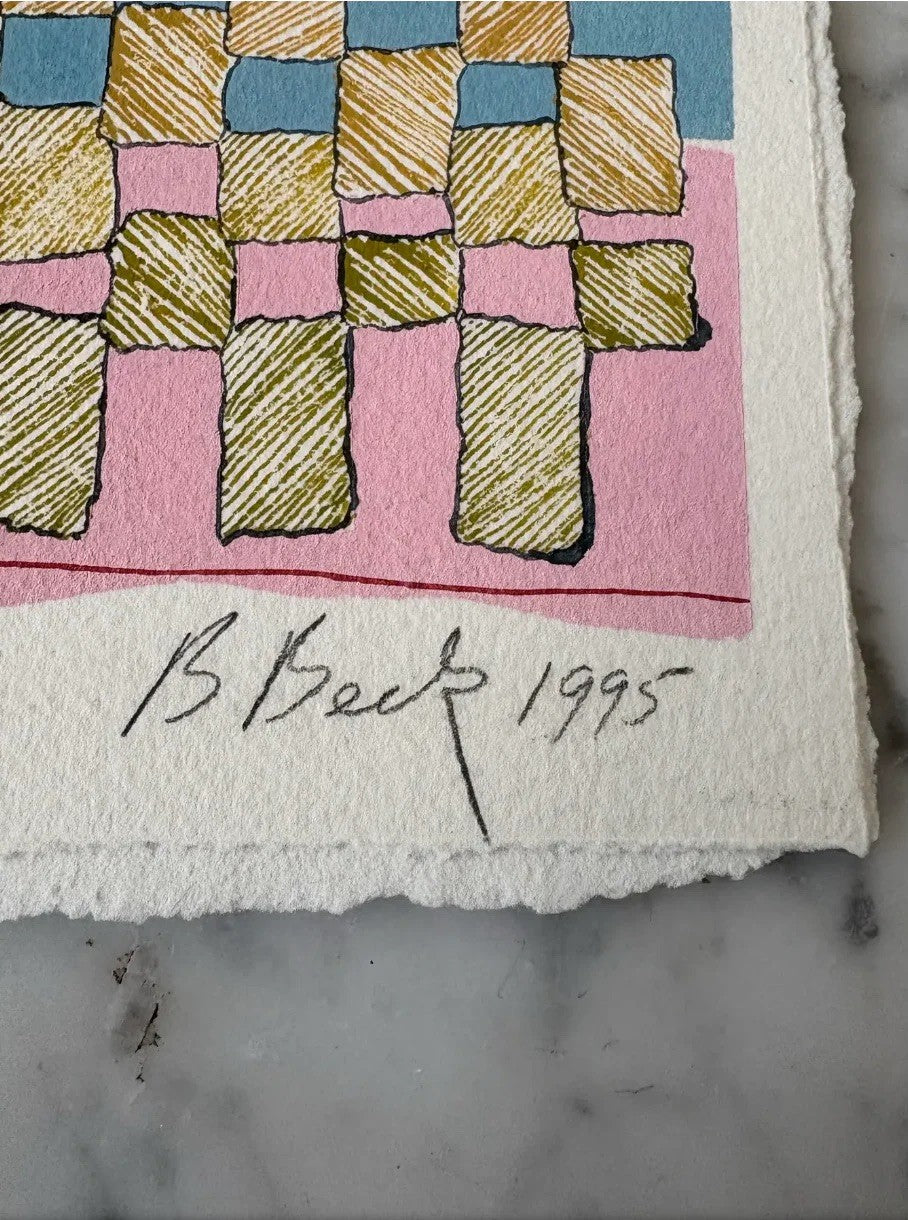 Barbara Beck 1995 Monocopia abstracta sobre papel