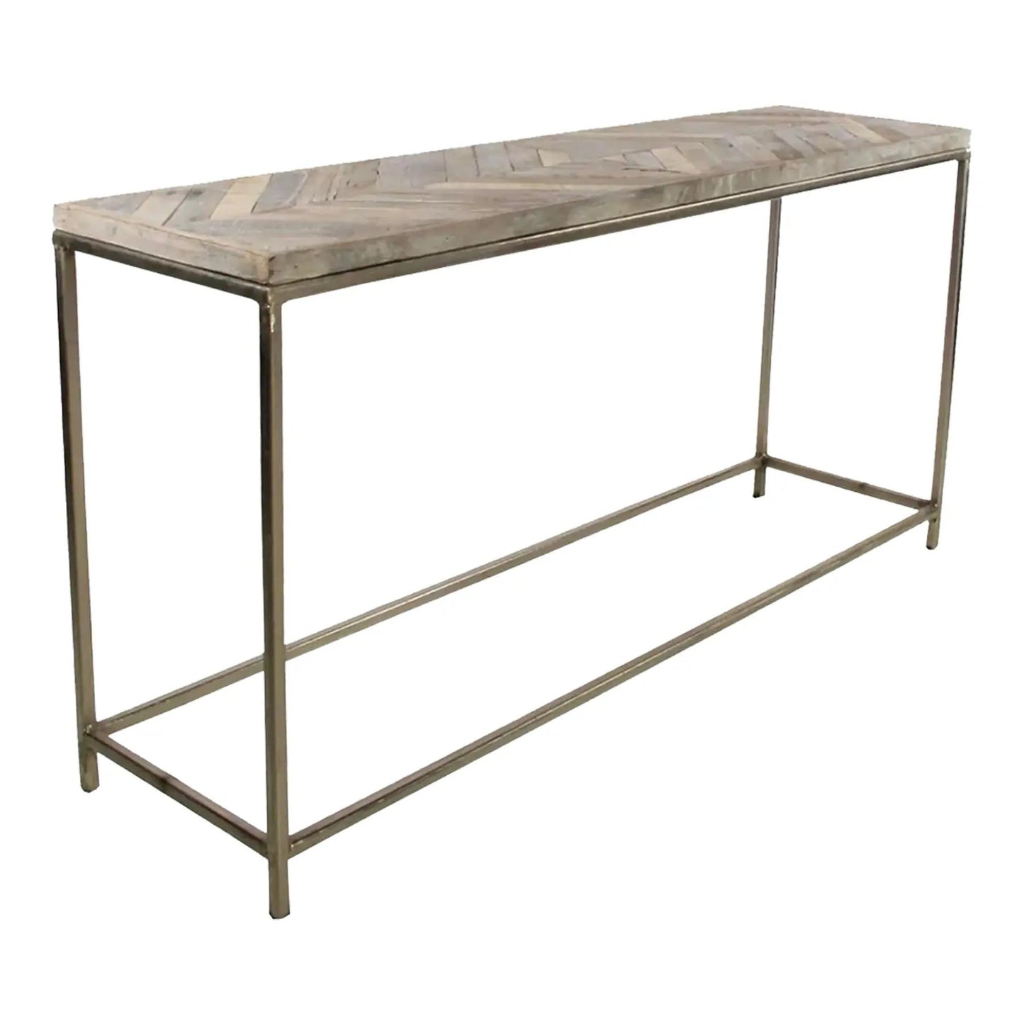 Matthew Izzo Home Reclaimed Wood and Nickel Console Table