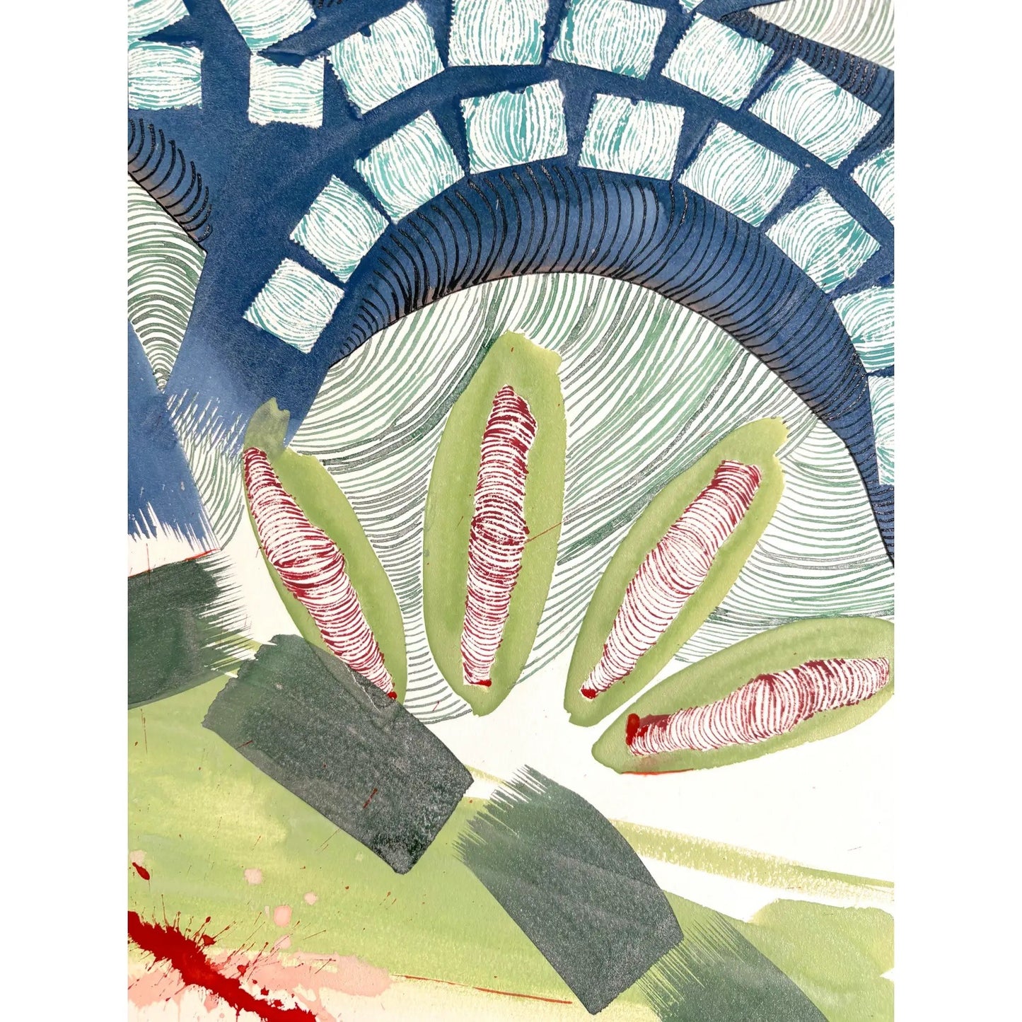 Barbara Beck 1988 Abstract Watercolor Painting on Paper - Signed/Dated/Unframed