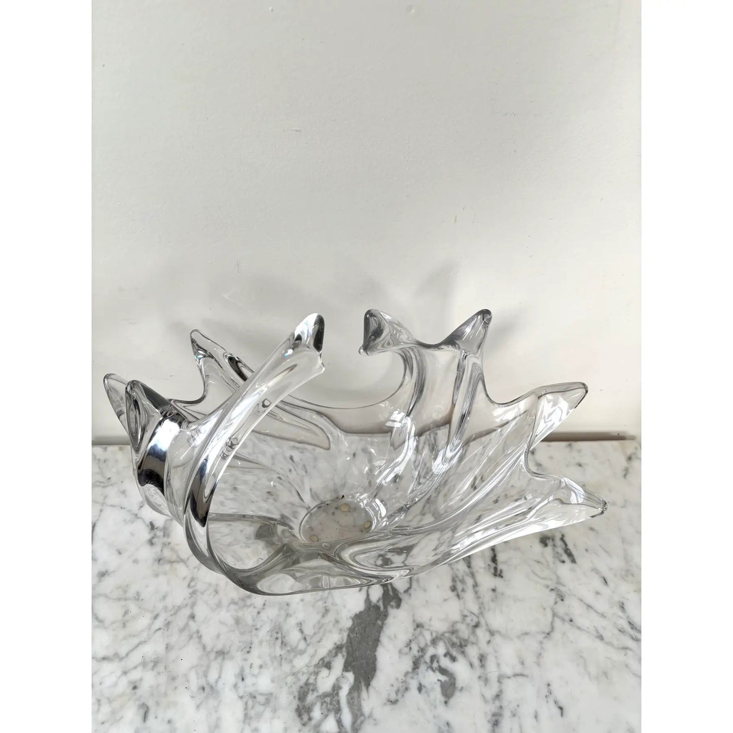 Mid-Century Modern Crystal French Centerpiece Bowl