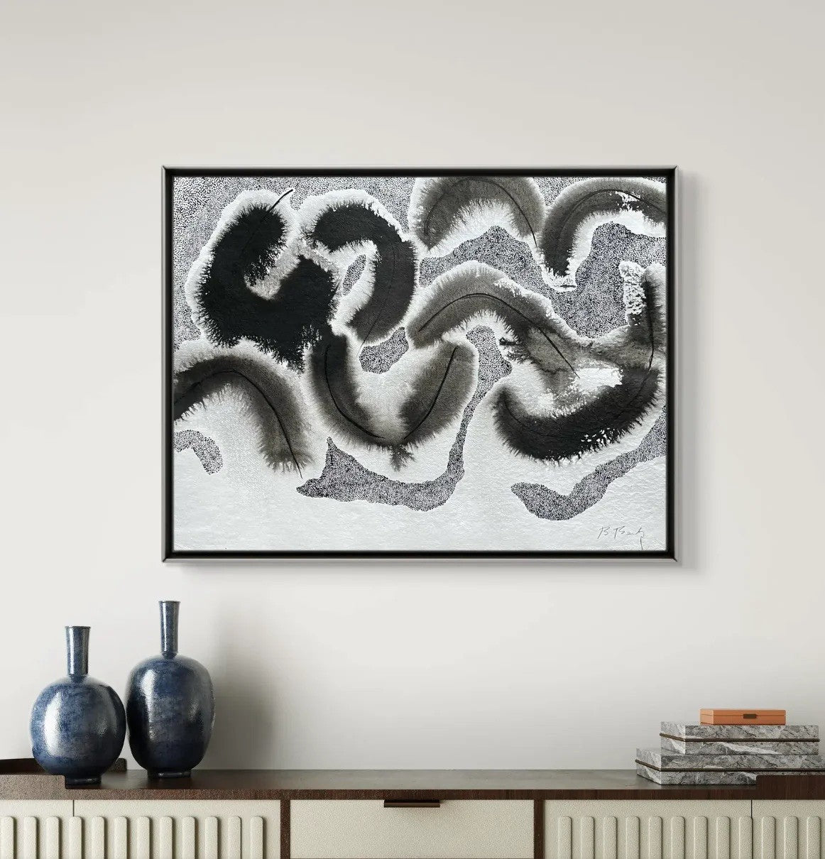 Barbara Beck Abstract Mid Century Watercolor Painting on Paper
