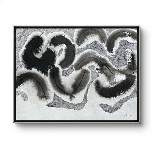 Barbara Beck Abstract Mid Century Watercolor Painting on Paper