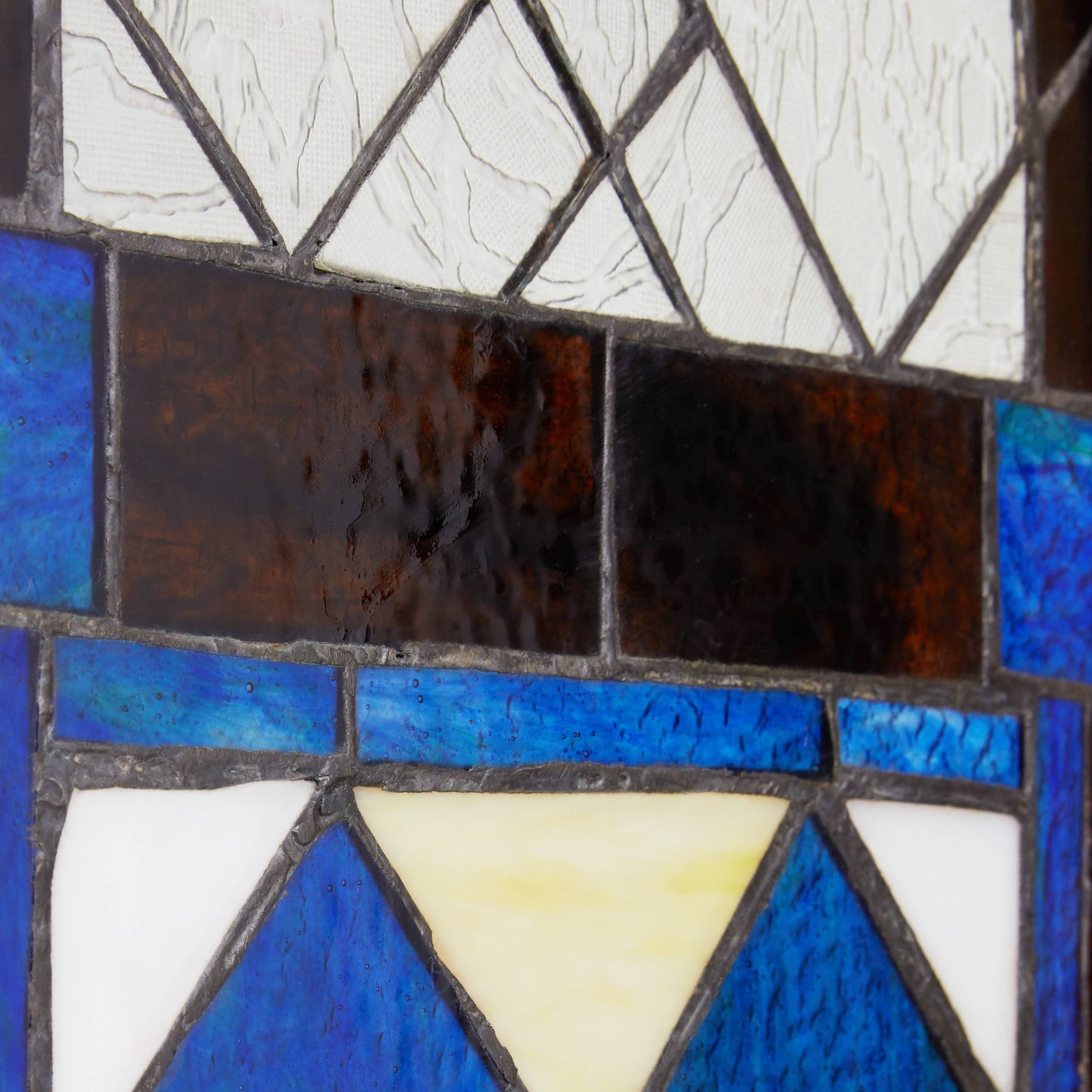Victorian Style Checkerboard Stained Glass Window Panel