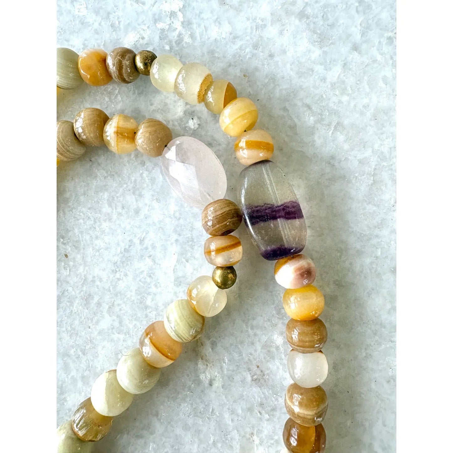 Mixed Vintage Agate Stone Beaded Necklace