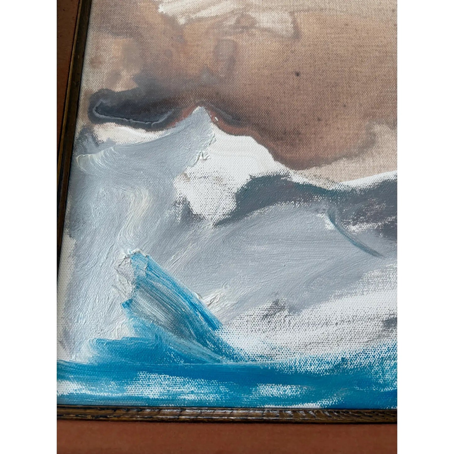 Matthew Izzo Painting in Vintage Wood Frame