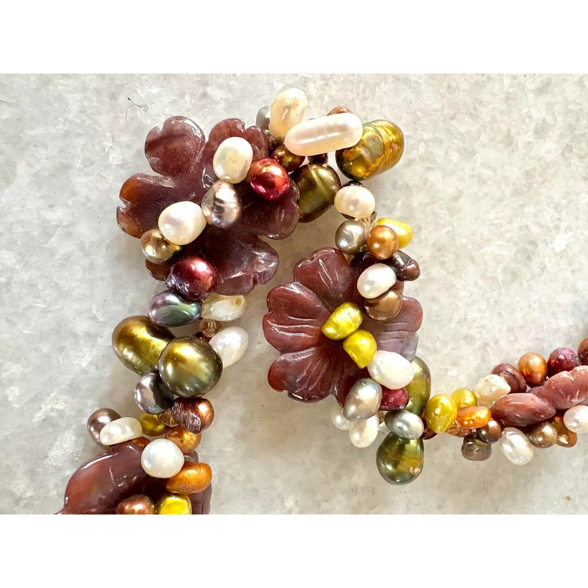 Freshwater Pearl and Stone Multistrand Necklace