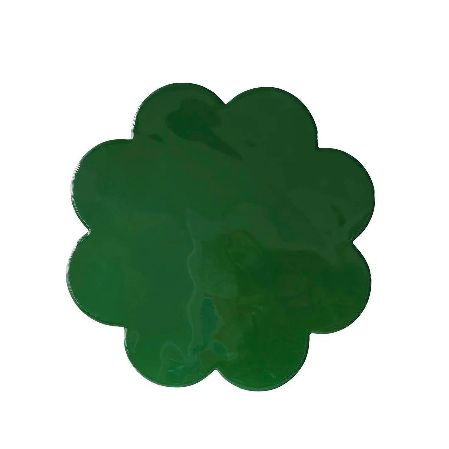Matthew Izzo Home Lucky Glossy Emerald Metal Flower Side Table