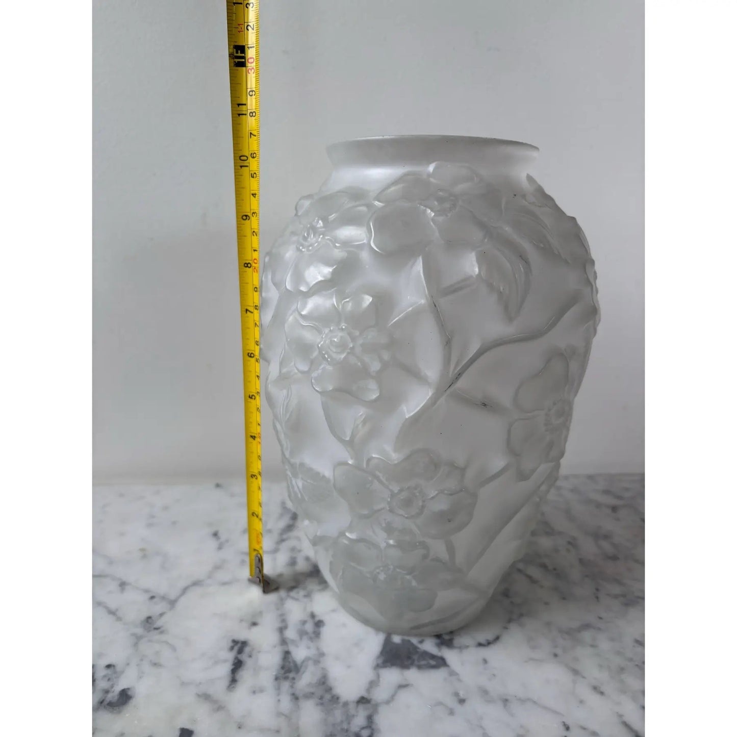 Phoenix Consolidated Frosted & Raised Dogwood Vase