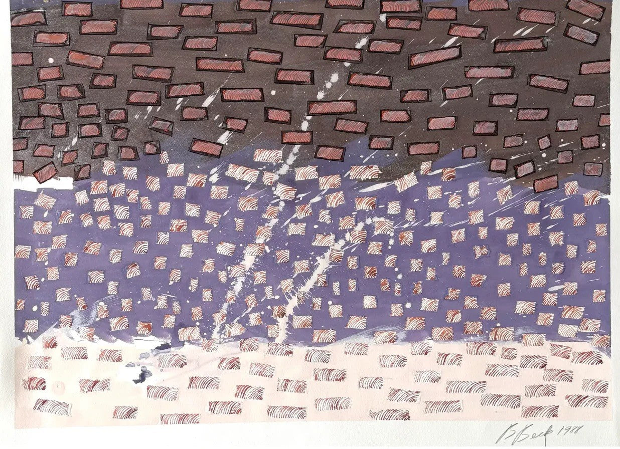 Barbara Beck 1988 Pintura abstracta sobre papel