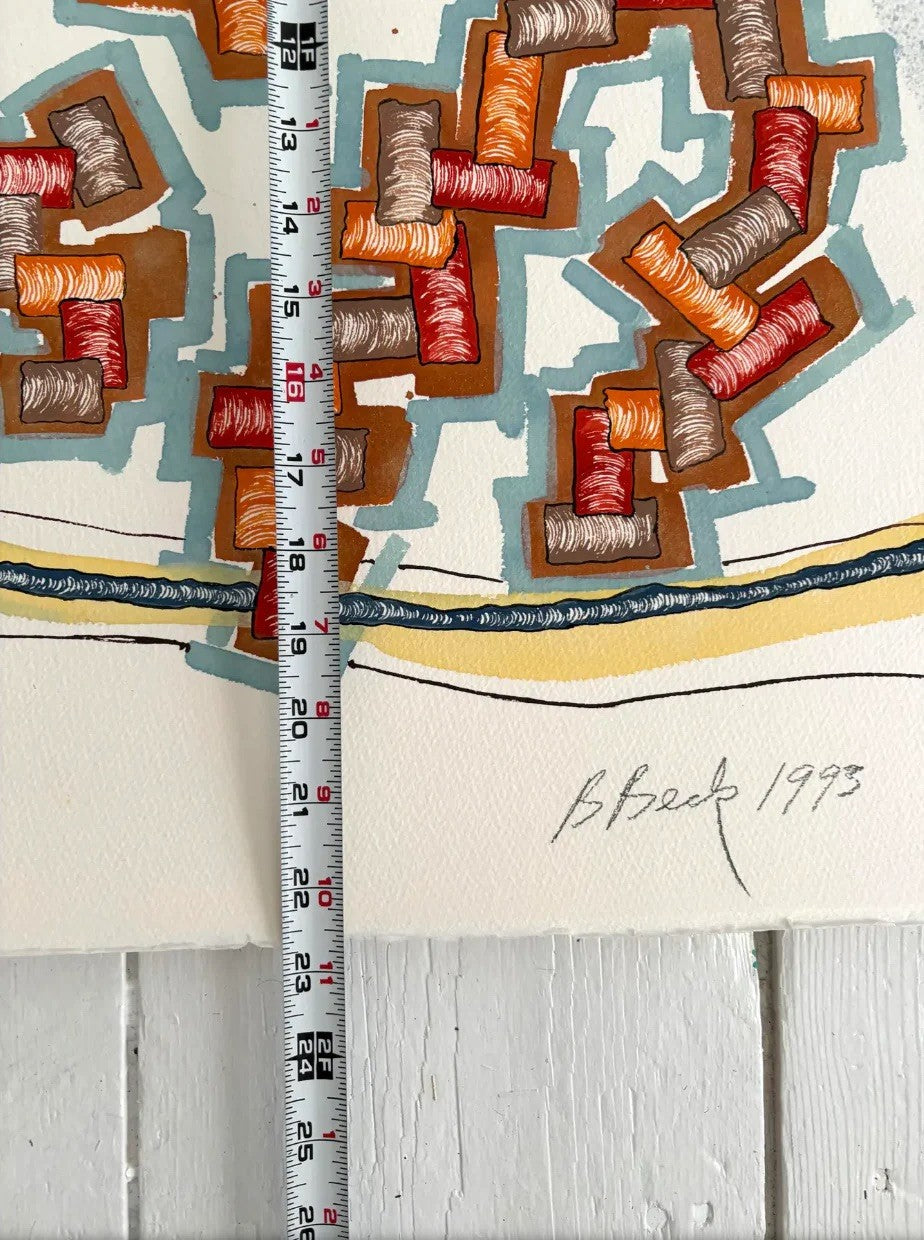 Barbara Beck 1993 Abstract Watercolor on Paper