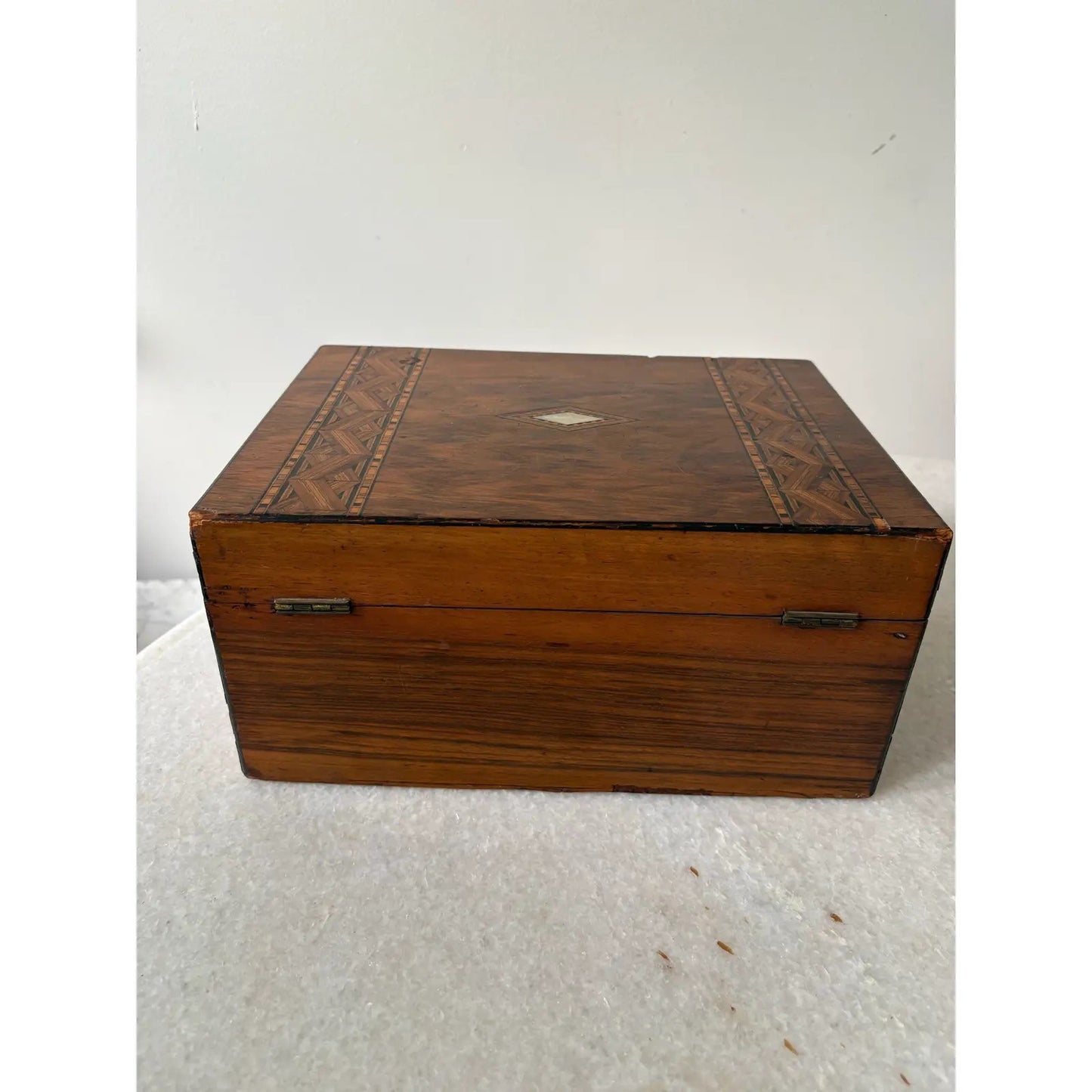 Antique Mahogany English Jewelry Box