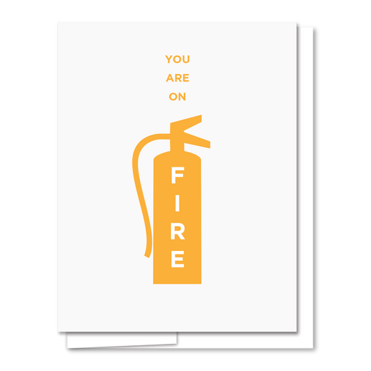 AQBF - On Fire Card - Letterpress Funny Friendship Card
