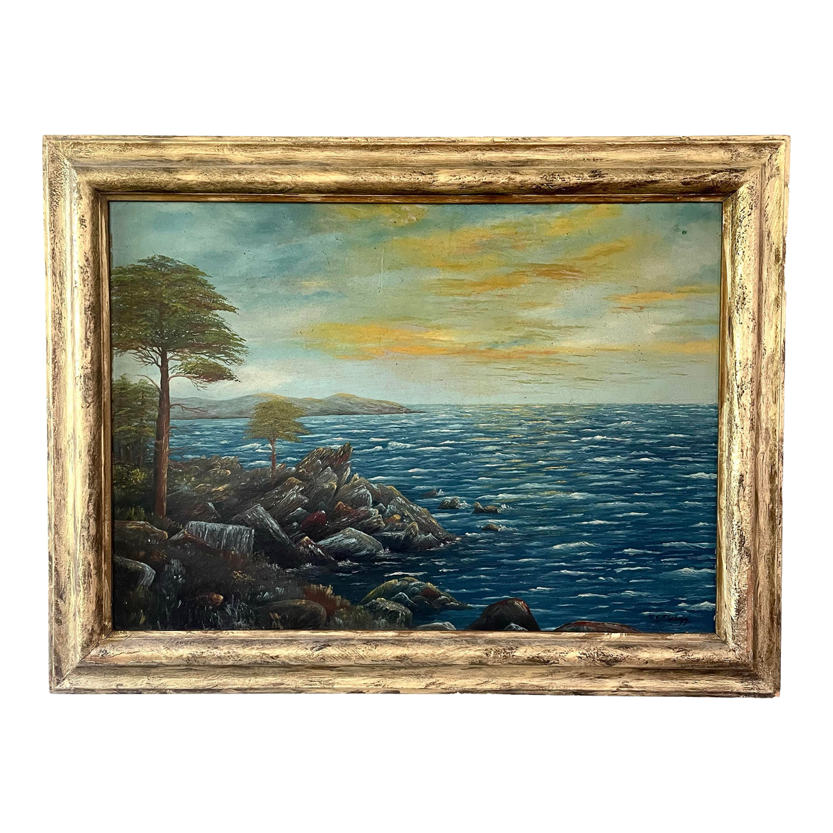 Oil Landscape Painting on Board Signed