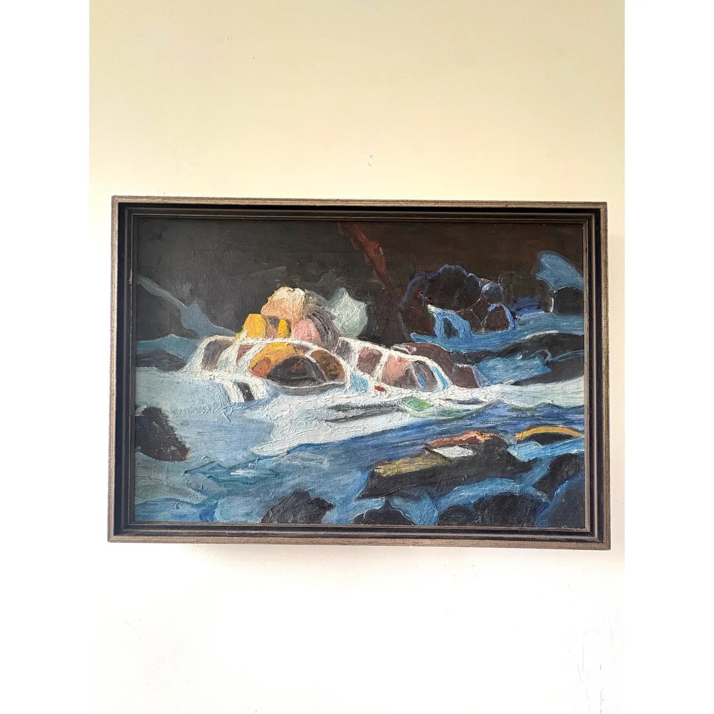 Vintage Oil, Painting, Landscape on Canvas in Original Frame