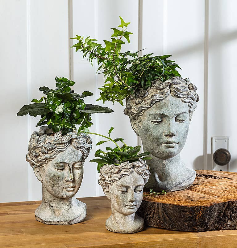 Abbott - Woman Head Planter - 10"H