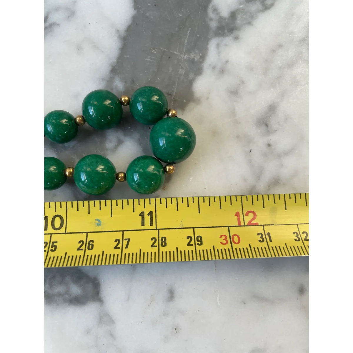 Jade Nephrite and Gold Beaded Necklace