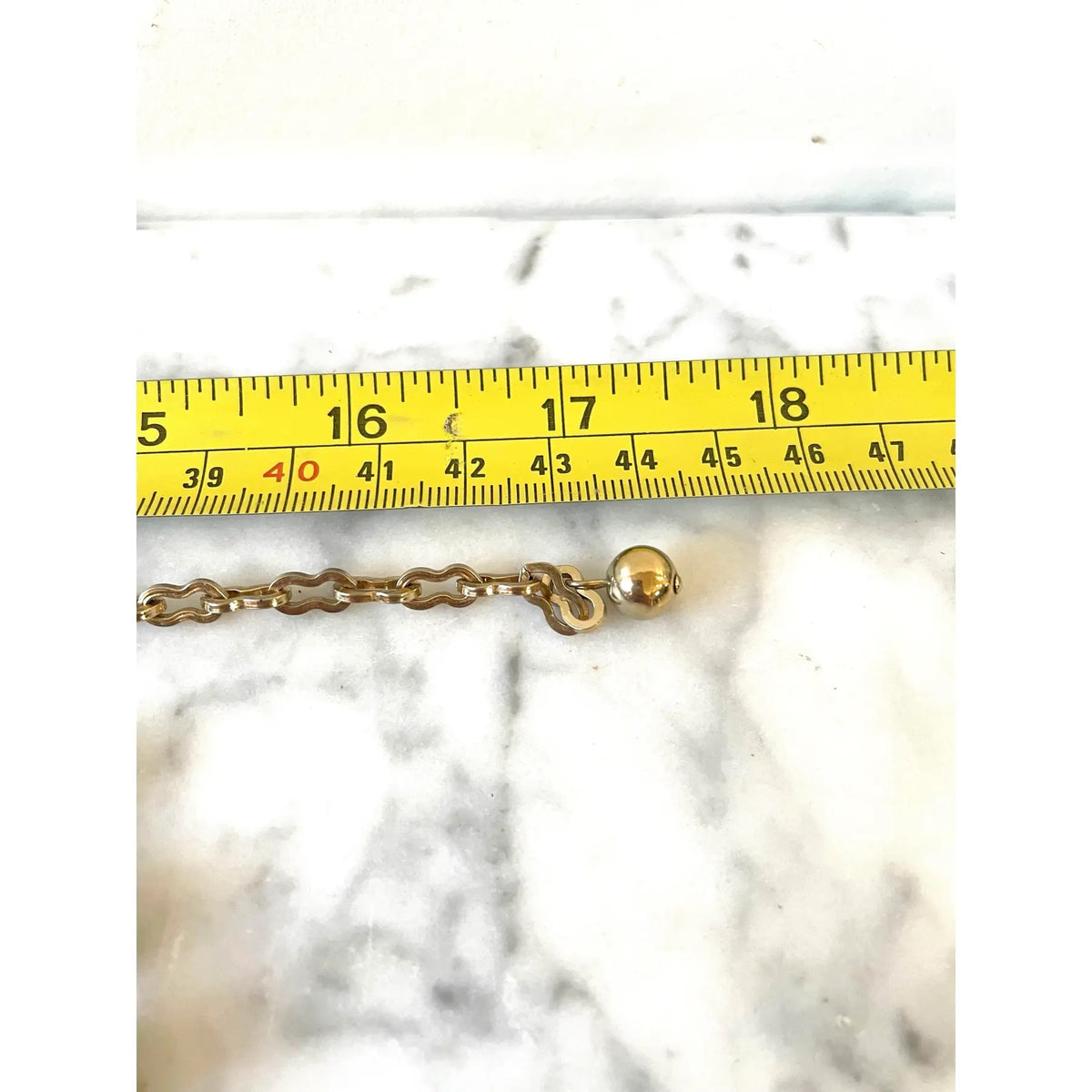 1980s Gold Tone Chain and Bead Necklace