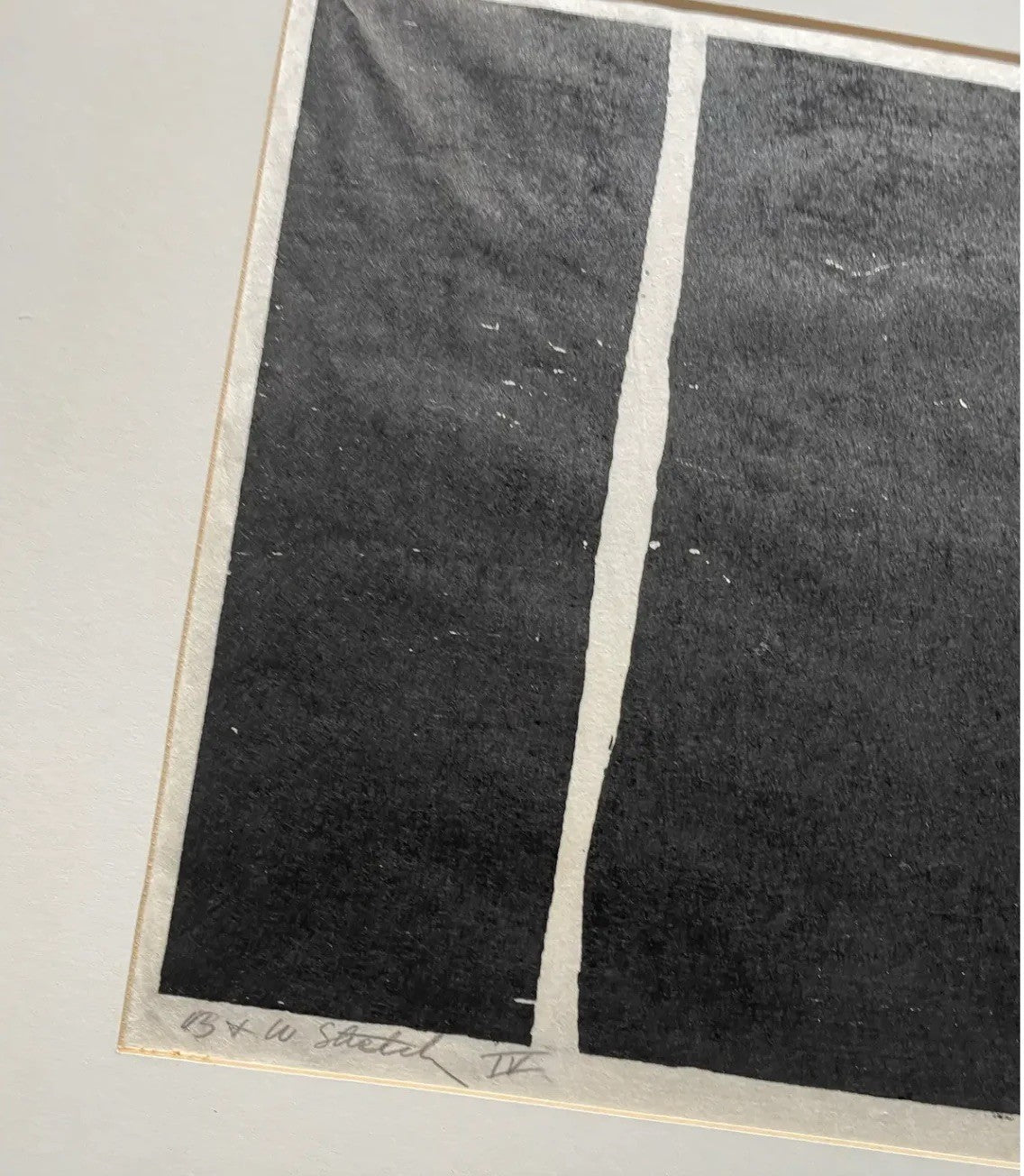 Barbara Beck 1973 Matted Woodcut Black Print on Paper - Original Matte