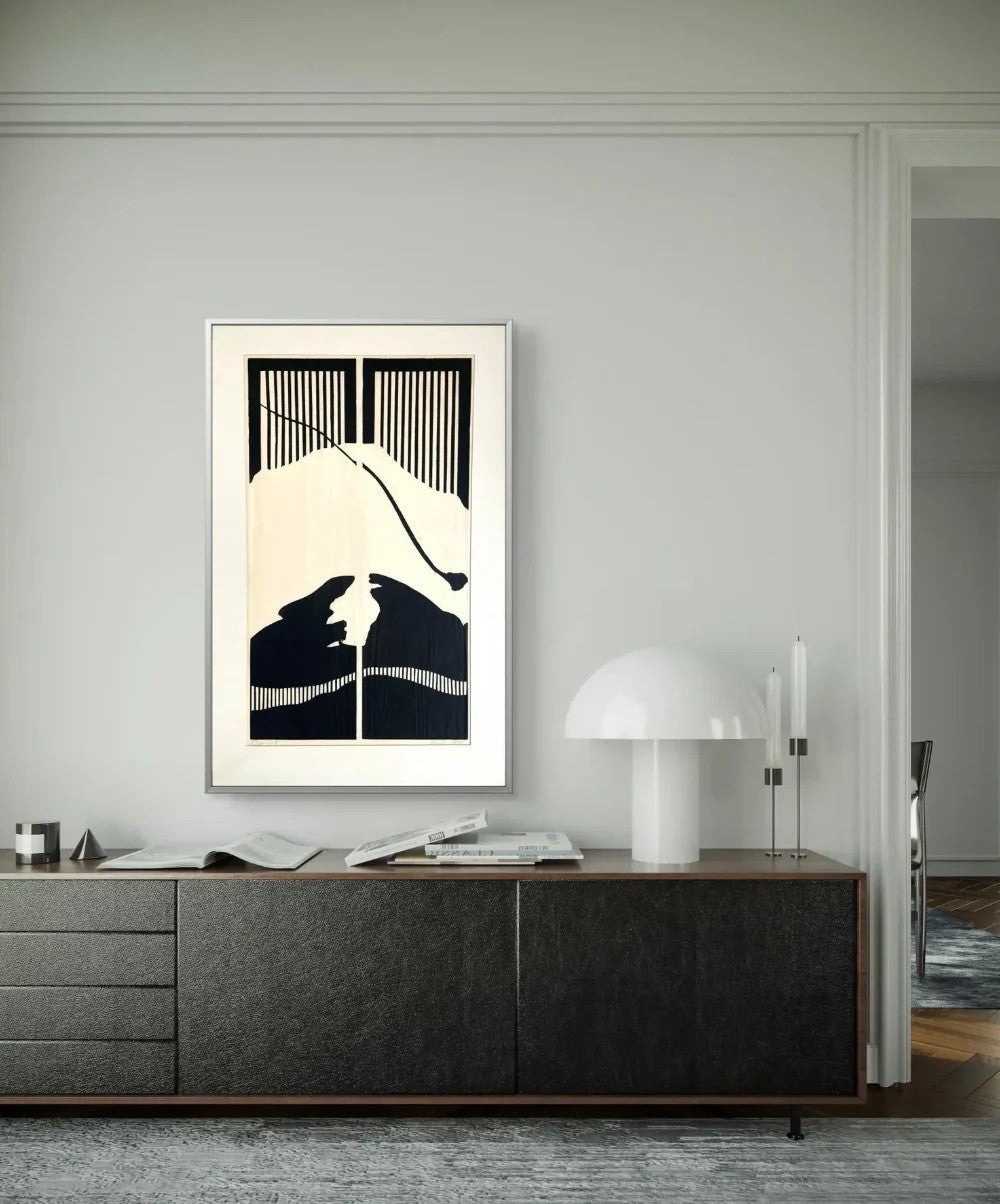 Barbara Beck 1975 Matted Woodblock Print on Paper - Original Mat