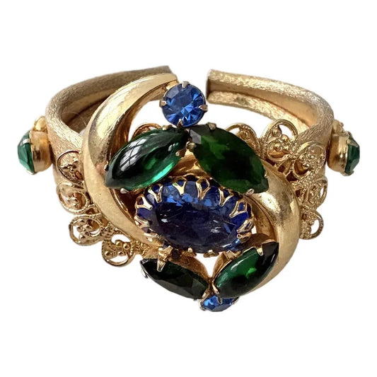 Impresionante Brazalete Rígido (Clamper) Azul Verde Selro Selini