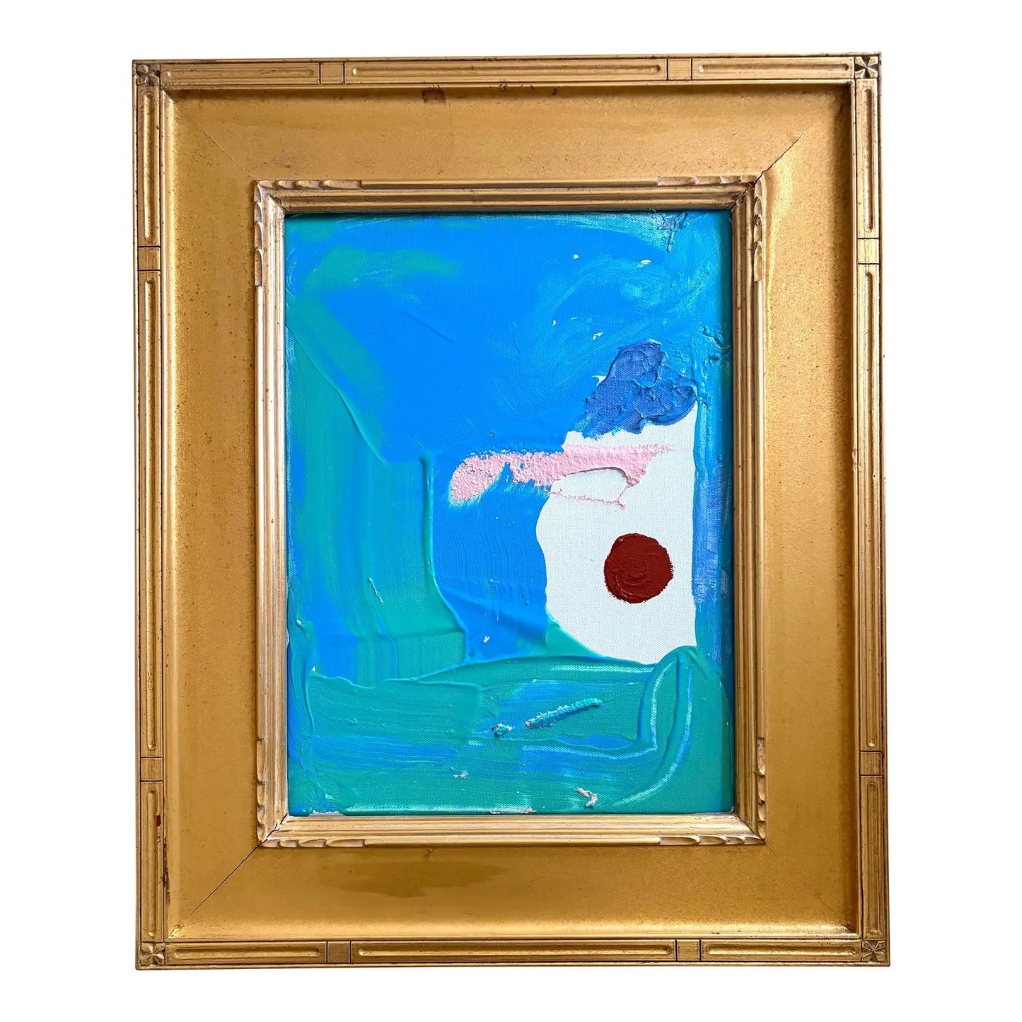 Contemporary Acrylic Painting on Canvas in Vintage Gold Frame by Matthew Izzo