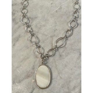 Sterling Silver Necklace With Mother of Pearl Pendant