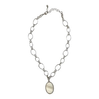 Sterling Silver Necklace With Mother of Pearl Pendant