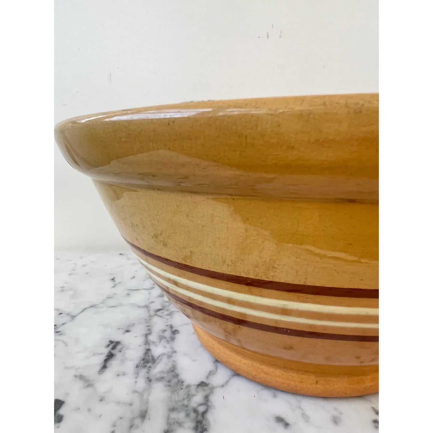 Extra Large Striped Earthenware Bowl