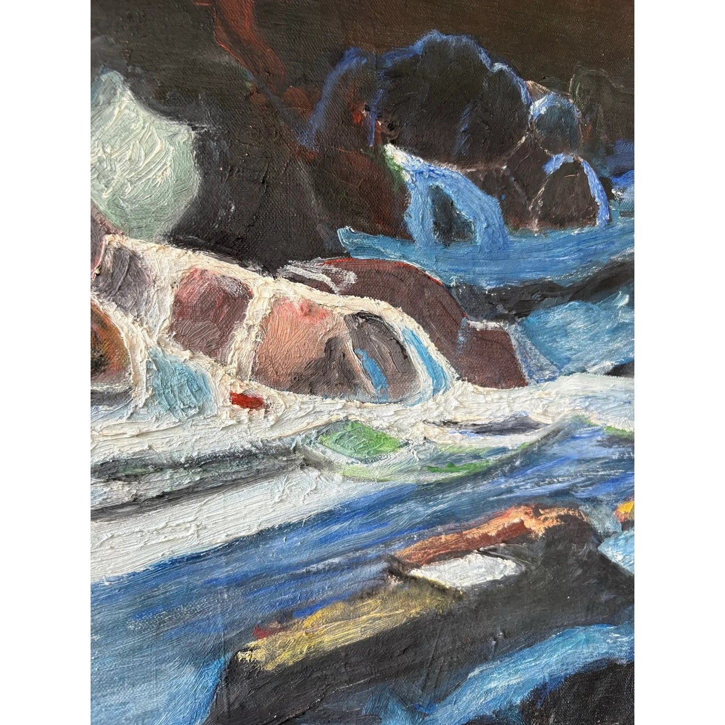 Vintage Oil, Painting, Landscape on Canvas in Original Frame