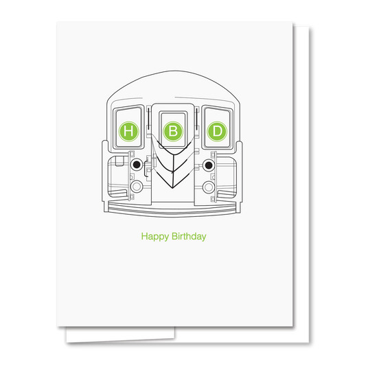 AQBF - Subway Birthday - Letterpress Birthday Card