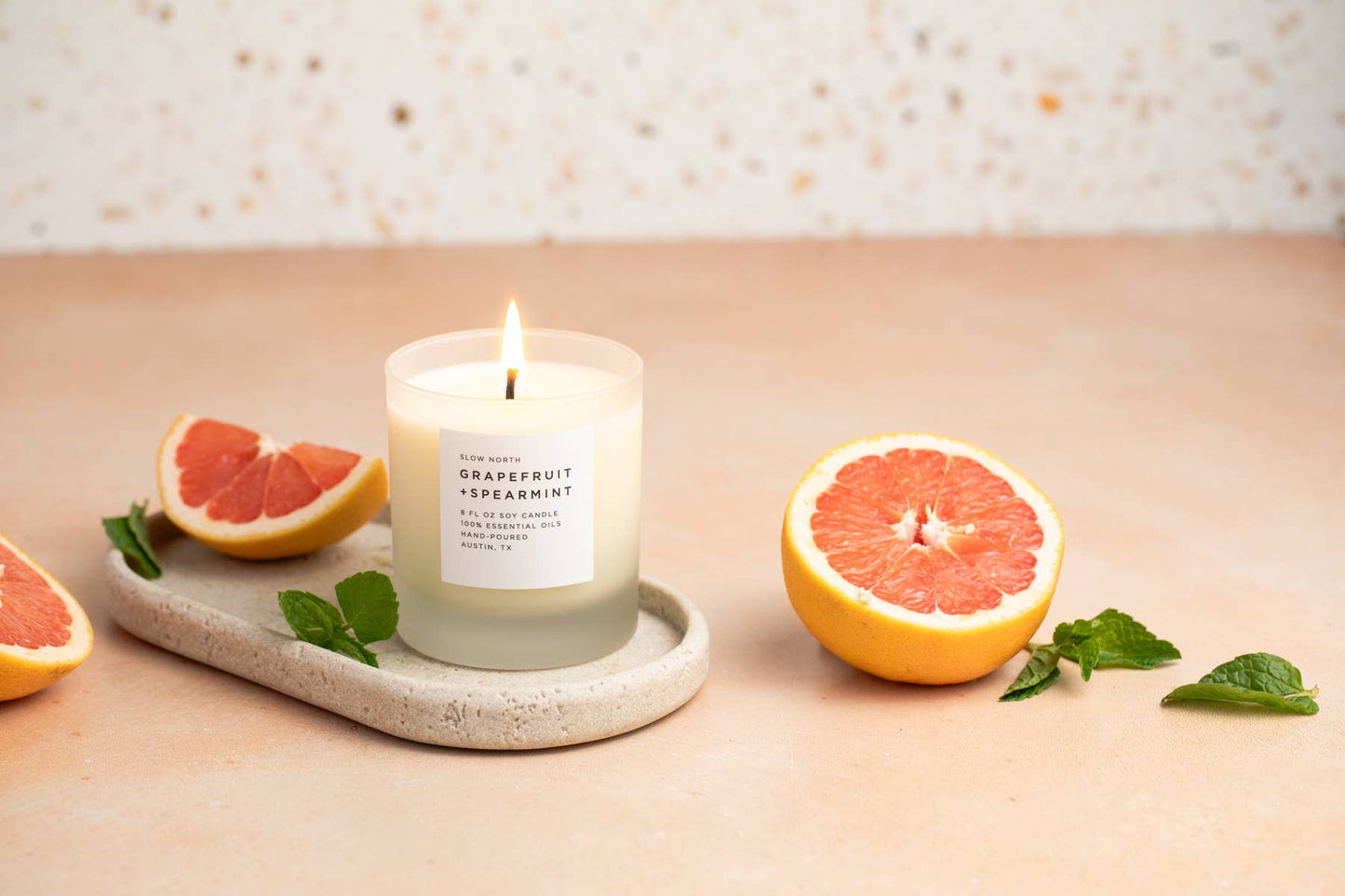 Slow North - Grapefruit + Spearmint Candle - 100% Essential Oils