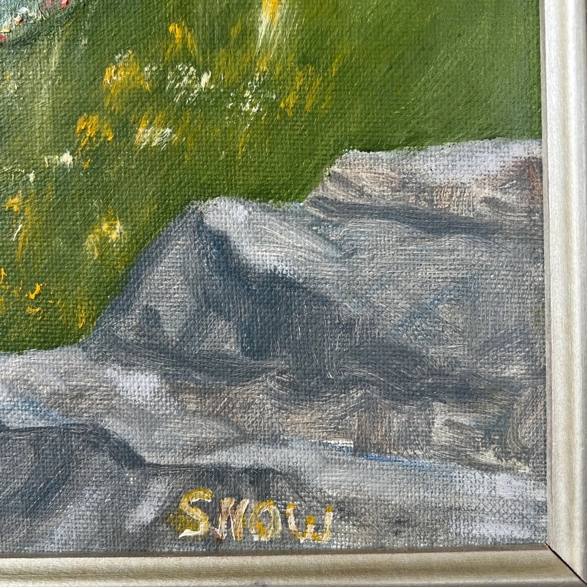 Ireland Path by Reta Snow, Oil on Board, Signs and Framed