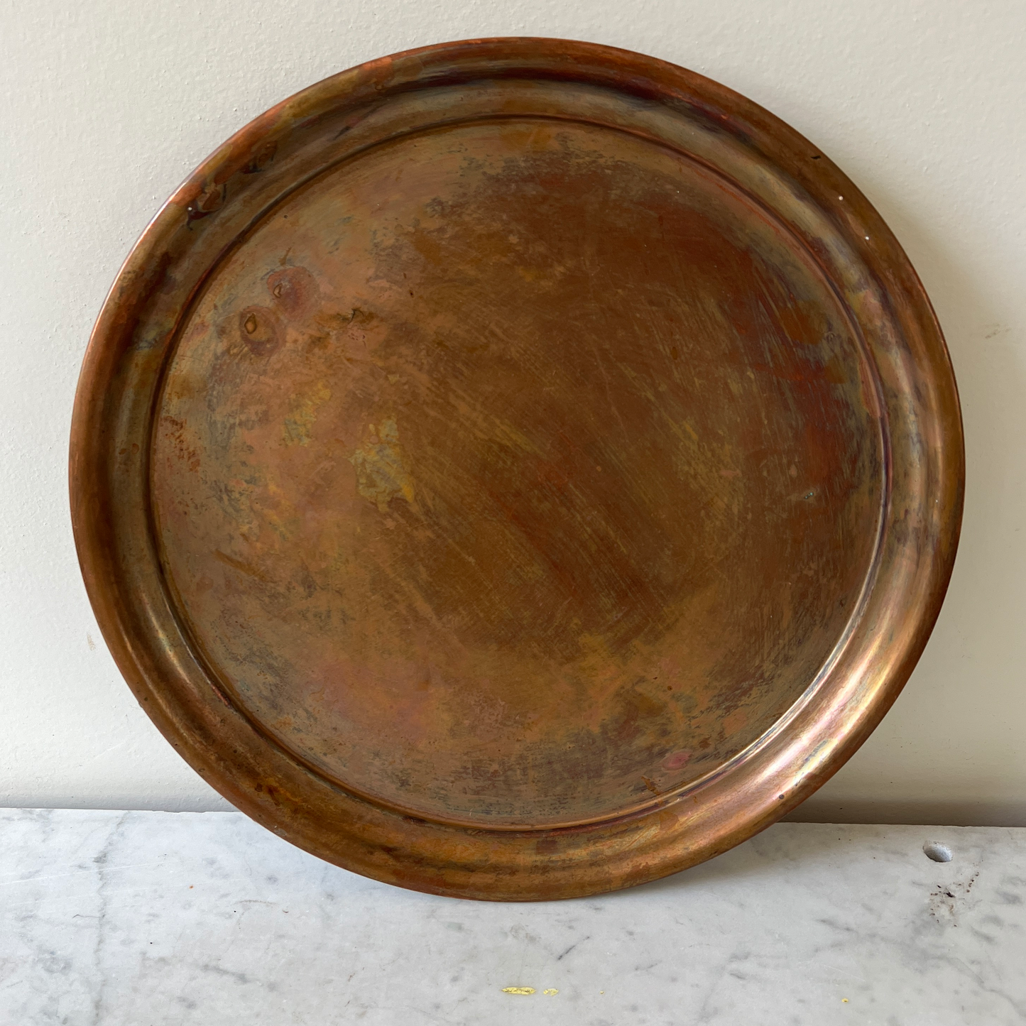 Early 20th Century Hand-Forged Decorative Copper Tray