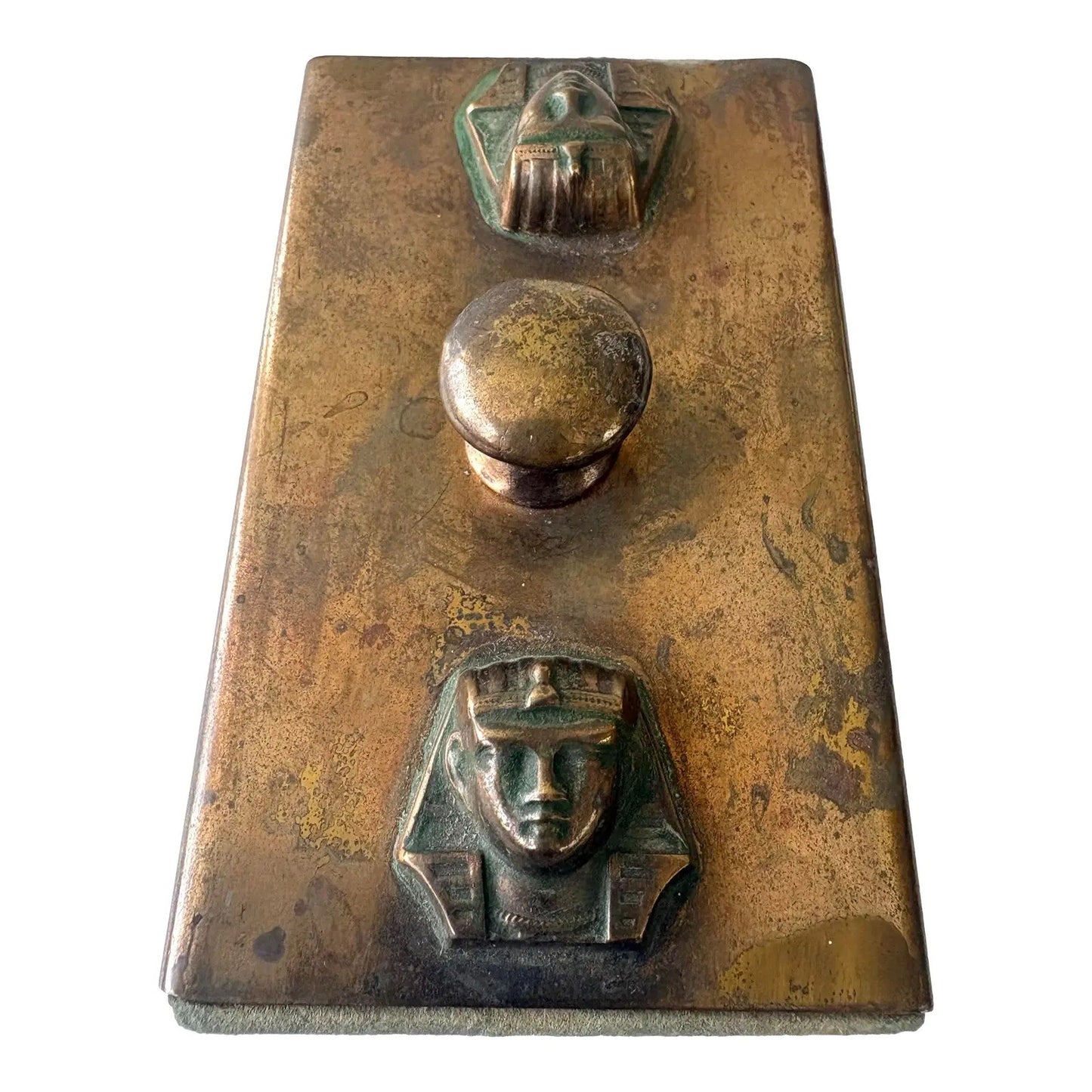 Art Deco Egyptian Revival Bronze Blotter