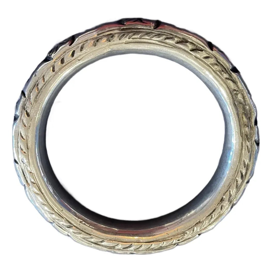 Vintage Sterling Silver Flourish Bangle Bracelet