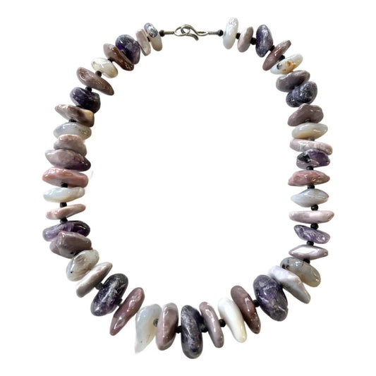 Vintage Amethyst and Agate Stone Beaded Necklace