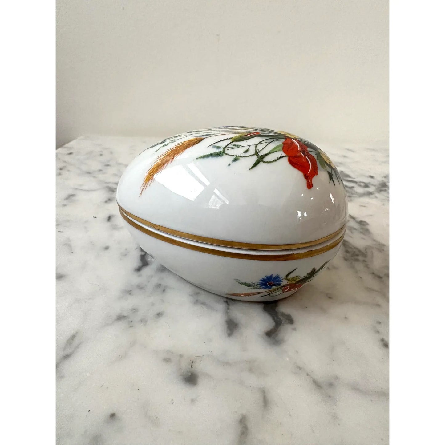 Limoges France Hand-painted Porcelain Jewelry or Trinket Box