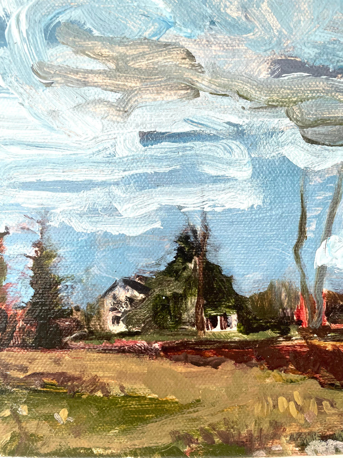 Hans Petrich, Farmhouse Landscape, Oil on Canvas, 14x11 Inches