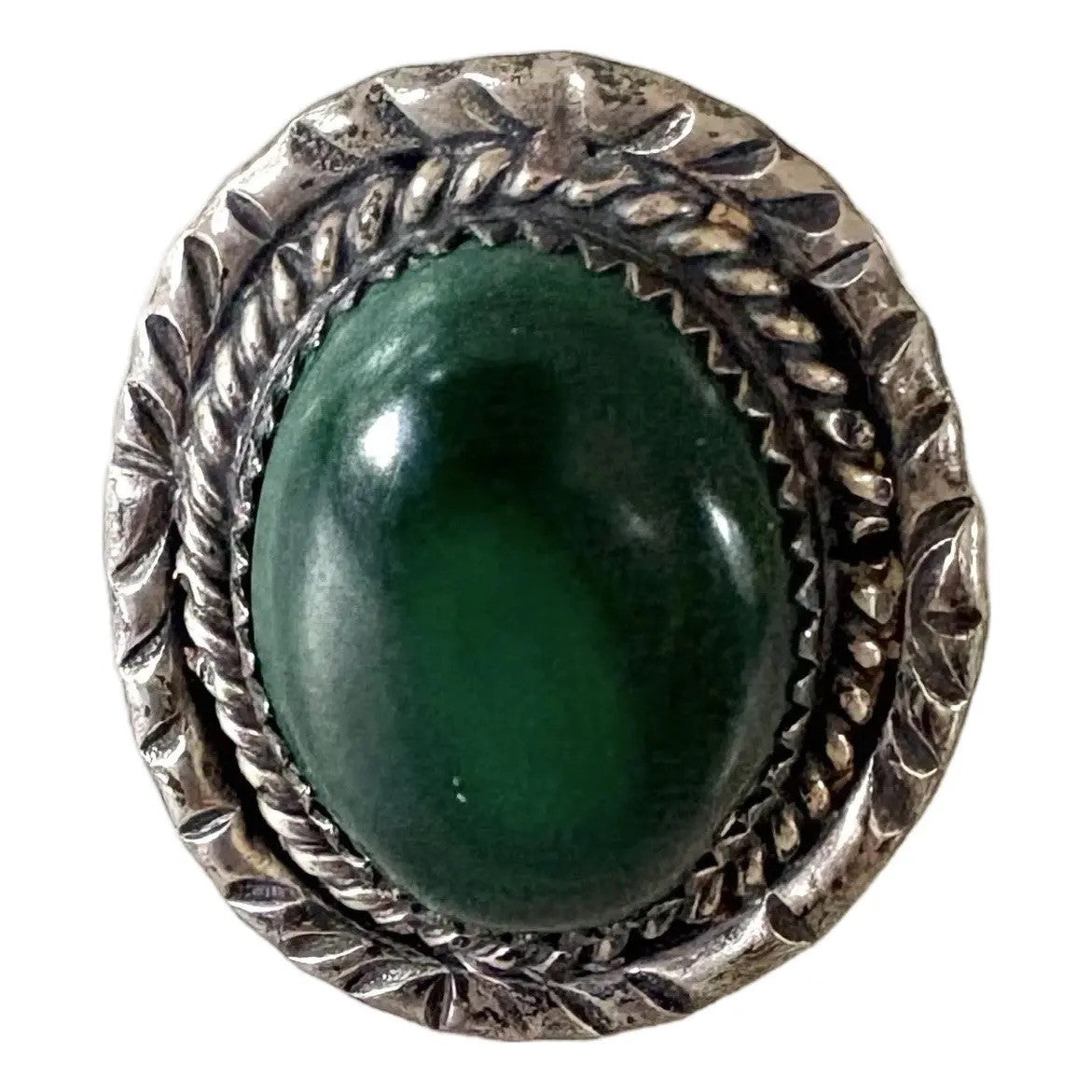 Vintage Sterling Silver and Malachite Ring