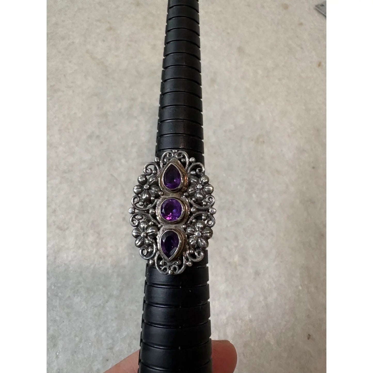 Sterling, Silver and Amethyst Ring