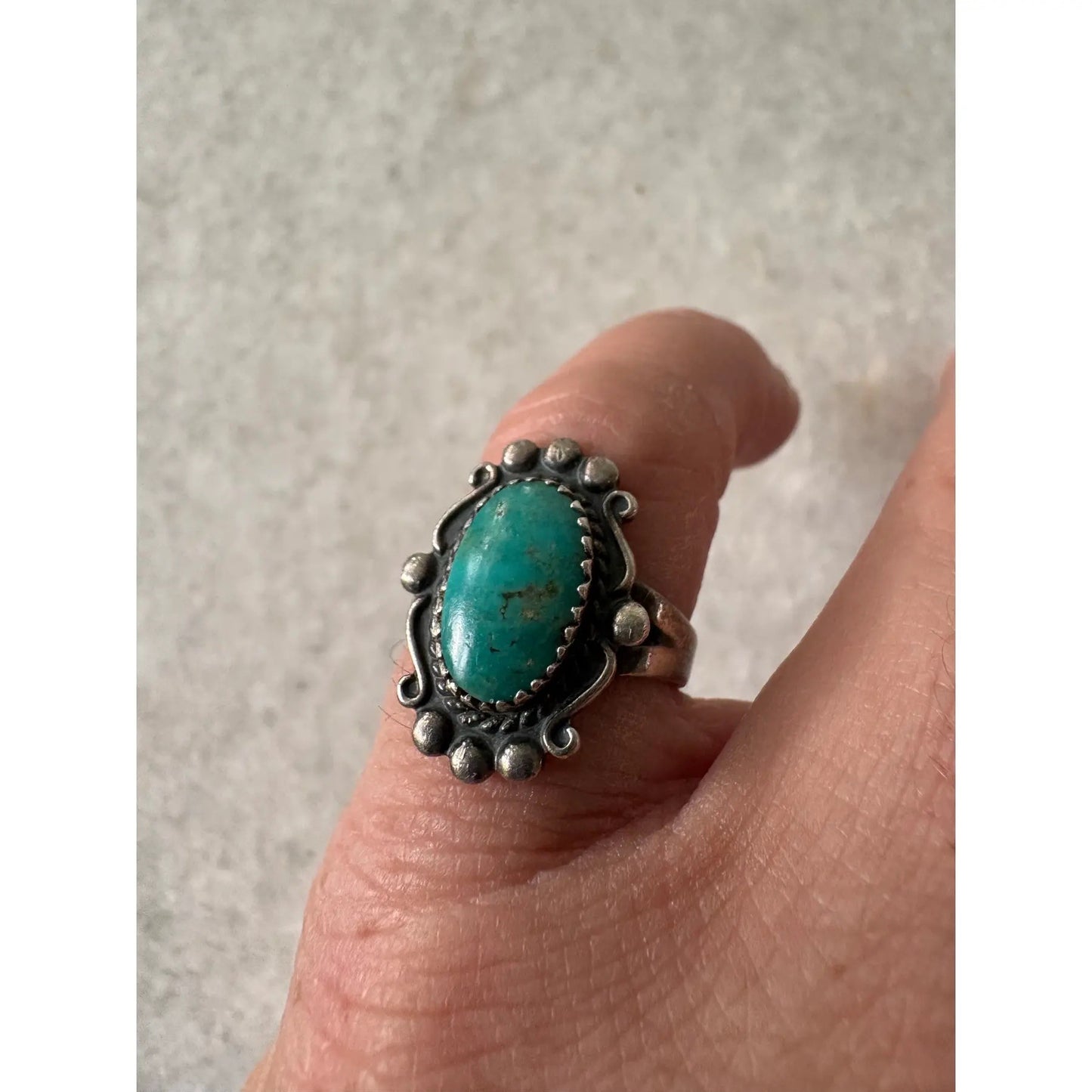 Vintage Navajo Turquoise Sterling Silver Ring