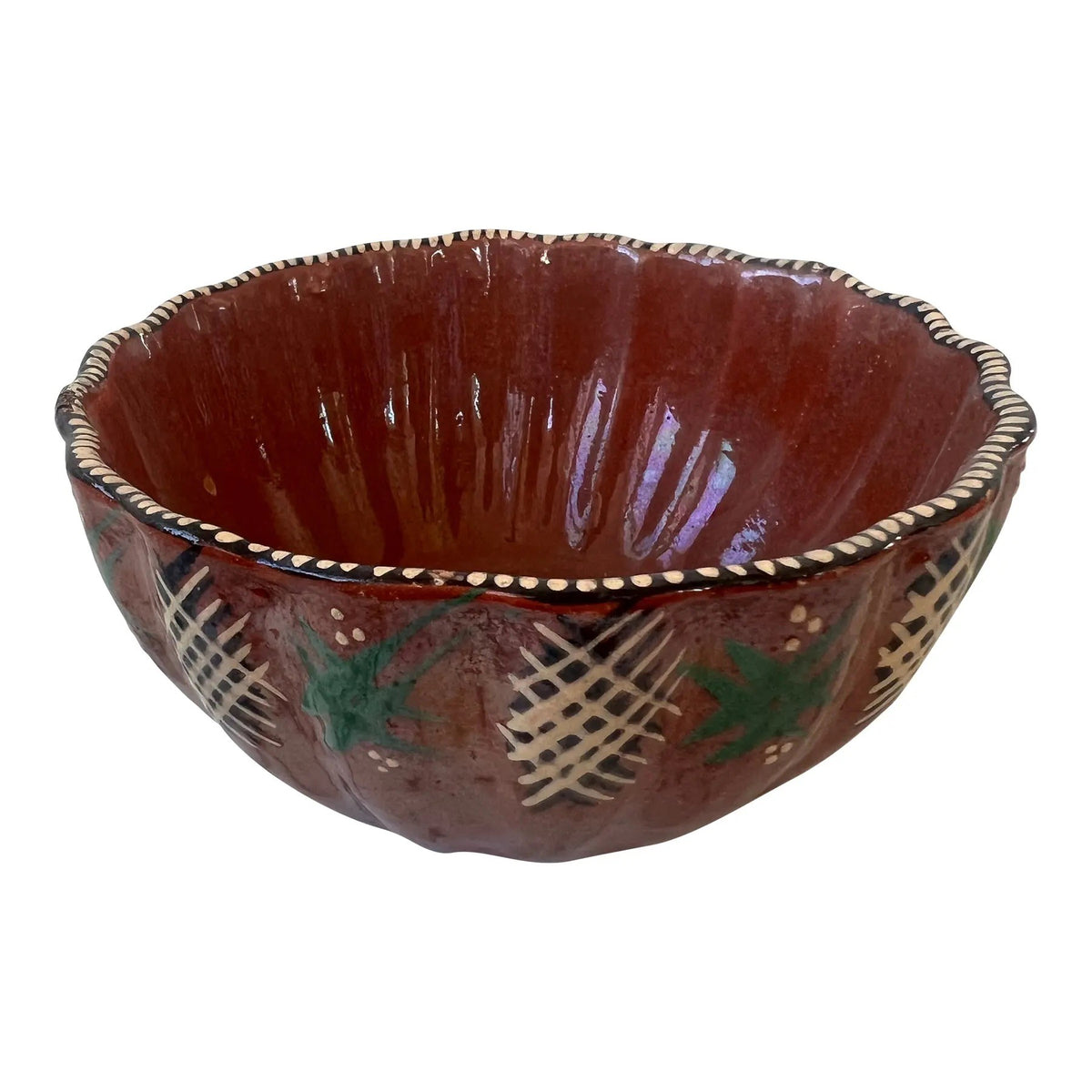 Small Handpainted Terra Cotta Bowl