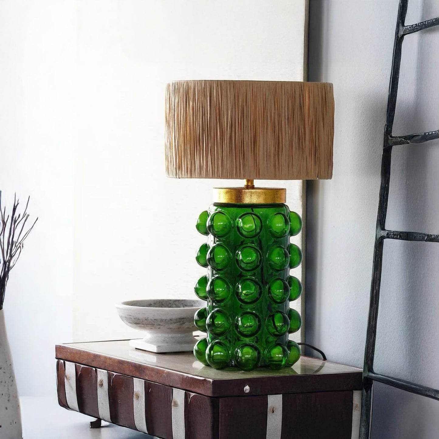 Emerald Green Glass Bubble Lamp by Matthew Izzo Home