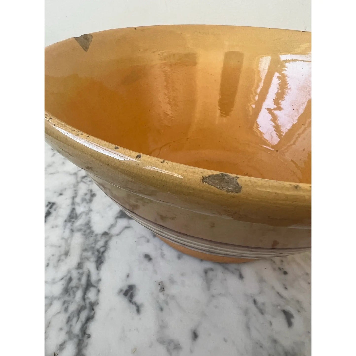 Extra Large Striped Earthenware Bowl