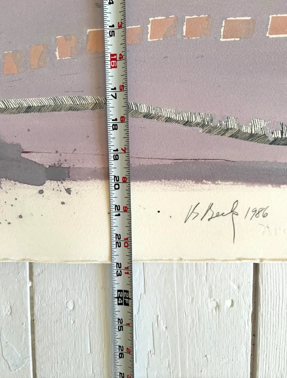 Barbara Beck 1986 Abstract Acrylic Painting on Paper